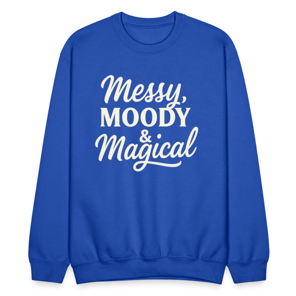 Messy, moody & magical. - royal blue