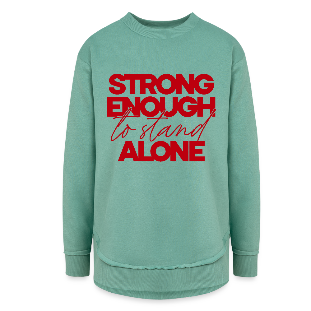 STRONG ENOUGH TO STAND ALONE Women's Weekend Tunic Fleece Sweatshirt - saltwater