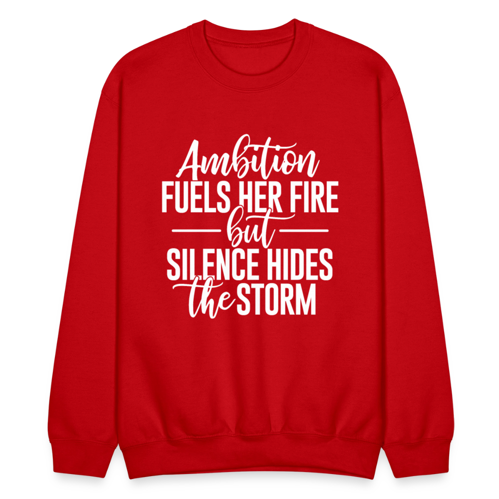 Ambition fuels her fire but silence hides the storm. - red
