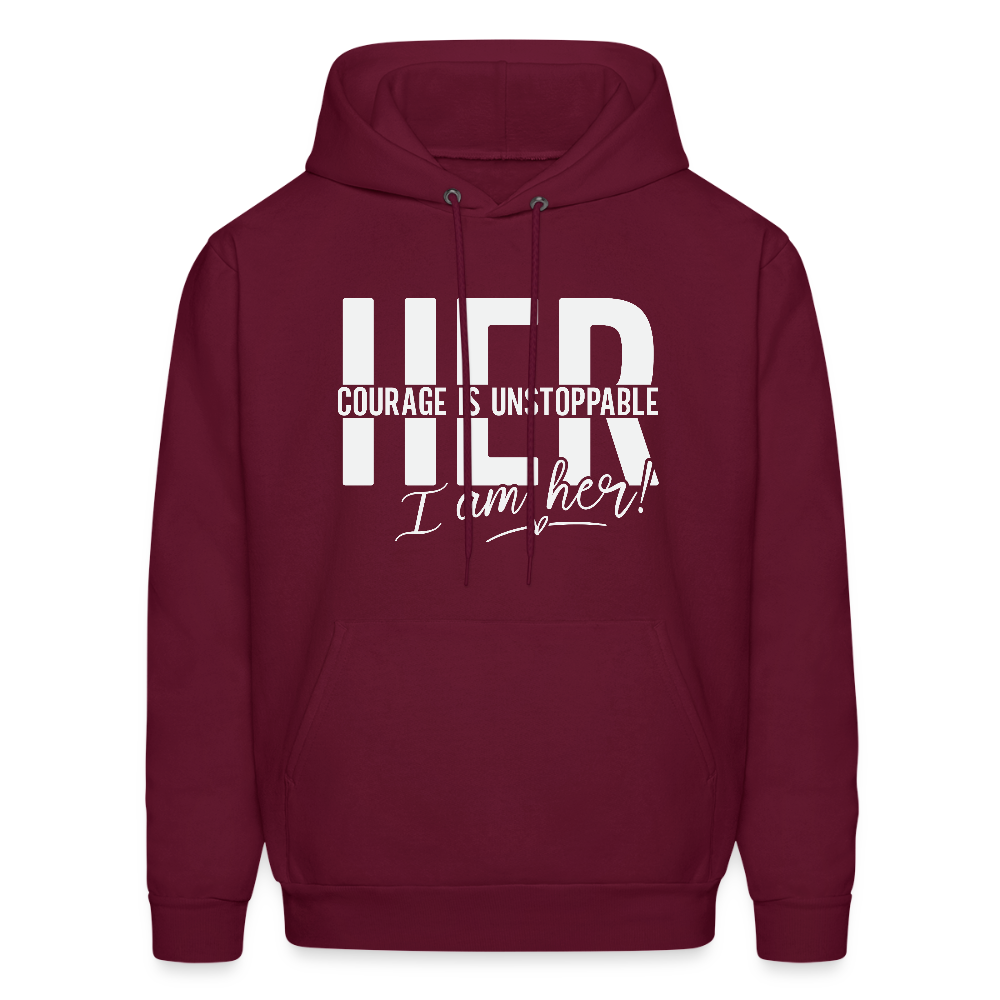 HER COURAGE IS UNSTOPPABLE UNISEX Hoodie - burgundy