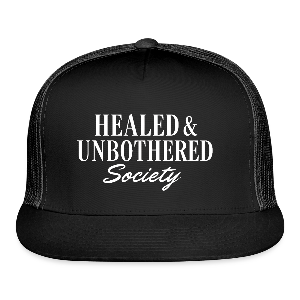HEALED & UNBOTHERED SOCIETY Trucker Hat - black/black