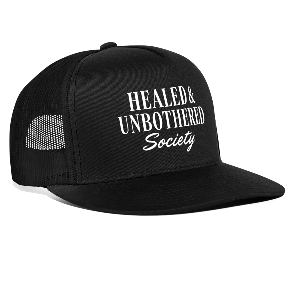 HEALED & UNBOTHERED SOCIETY Trucker Hat - black/black