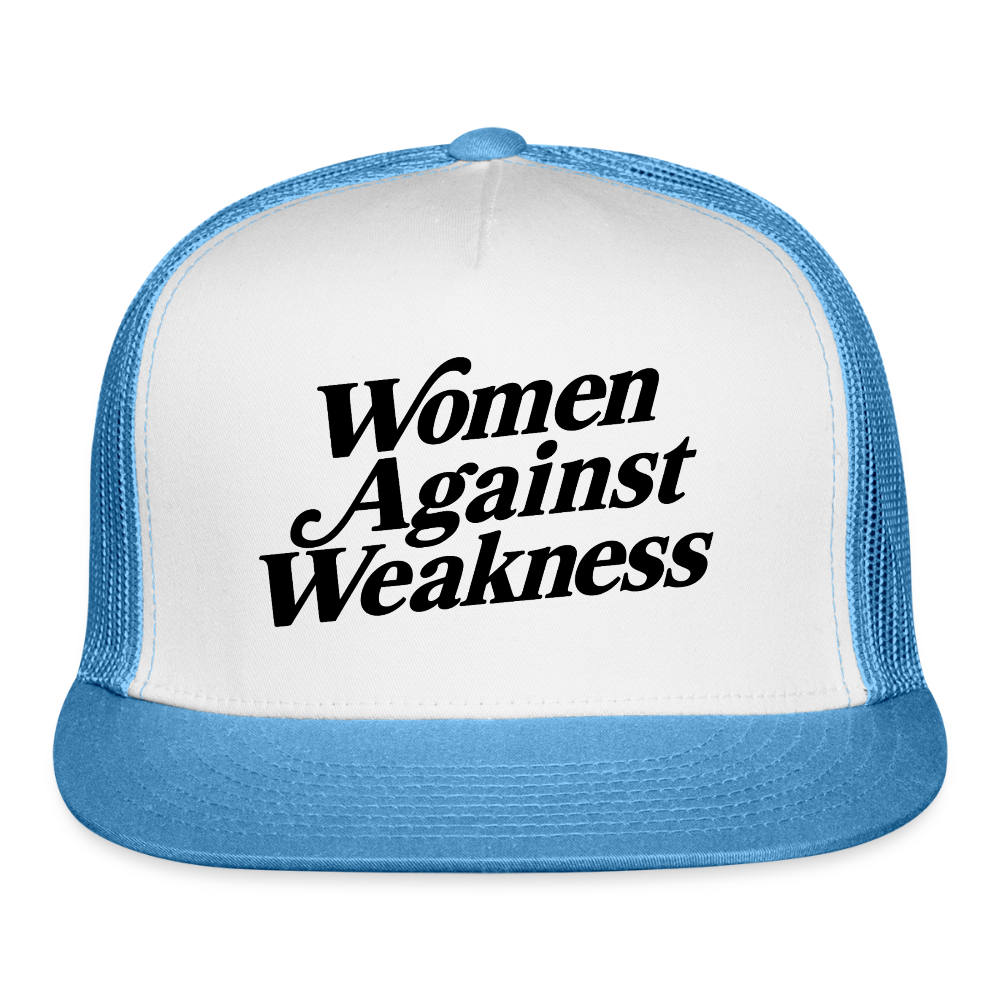 WOMEN AGAINST WEAKNESS Trucker Hat - white/blue