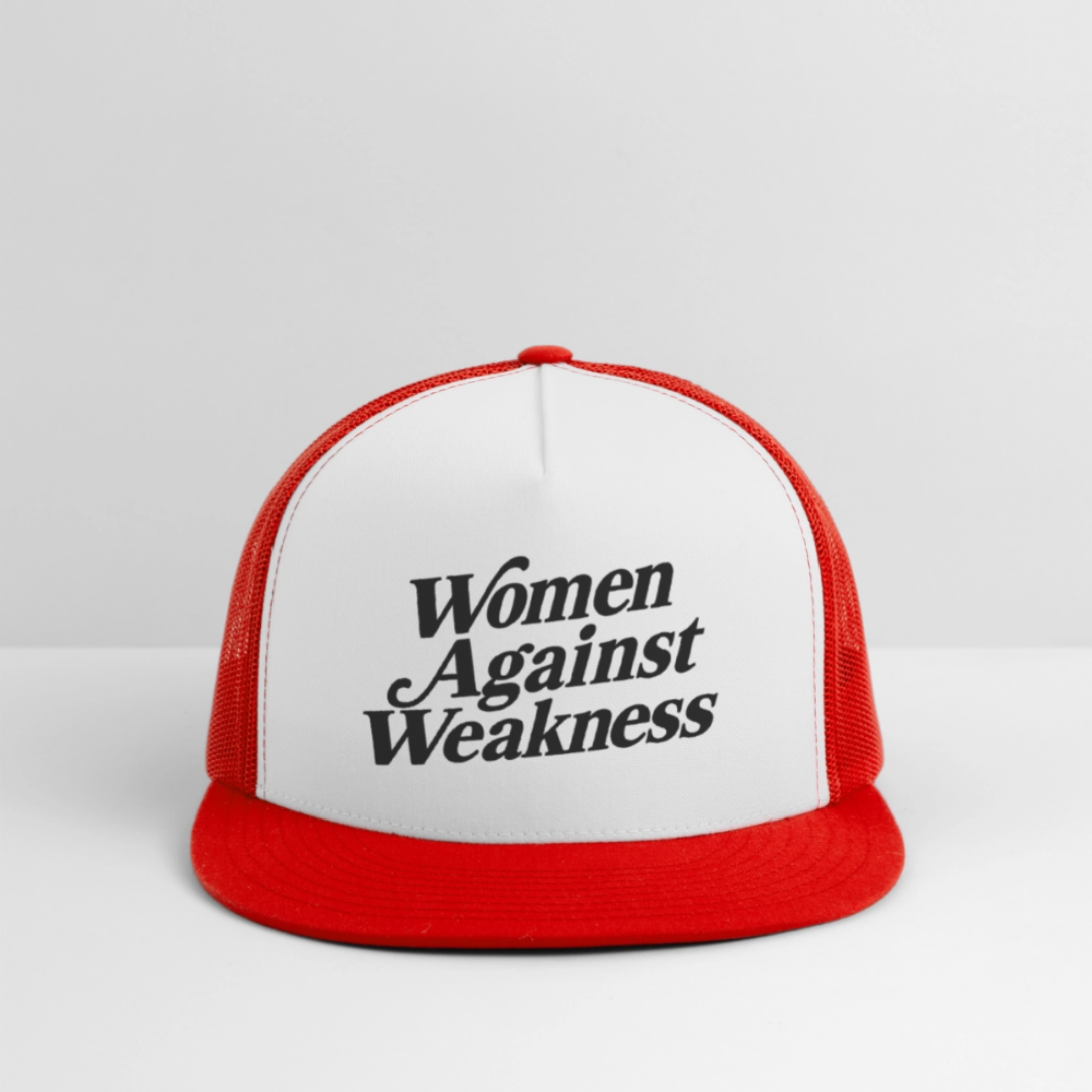 WOMEN AGAINST WEAKNESS Trucker Hat - white/red