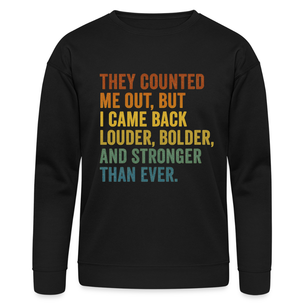 THEY COUNTED ME OUT, BUT IM CAME BACK LOUDER, BOLDER AND STRONGER THAN EVER. - black