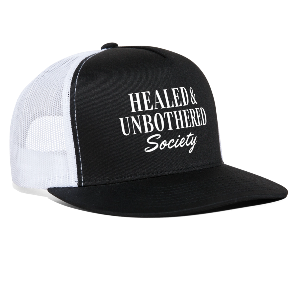 HEALED & UNBOTHERED SOCIETY Trucker Hat - black/white