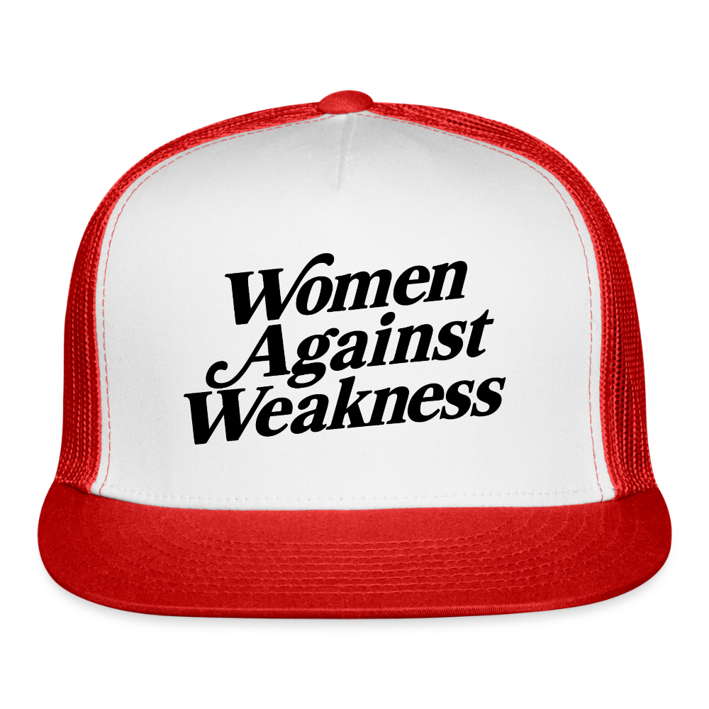 WOMEN AGAINST WEAKNESS Trucker Hat - white/red