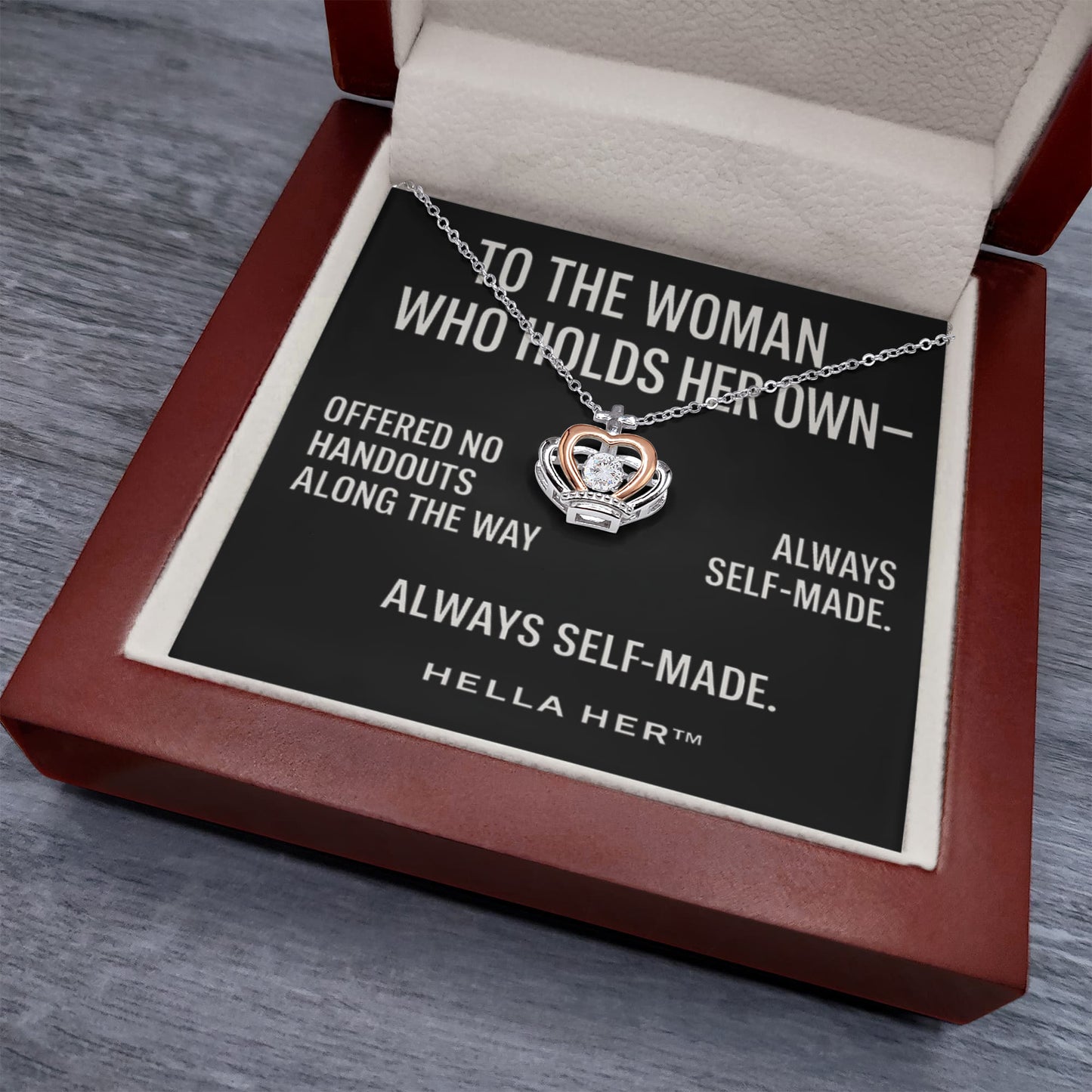 TO THE WOMAN WHO HOLDS HER OWN.