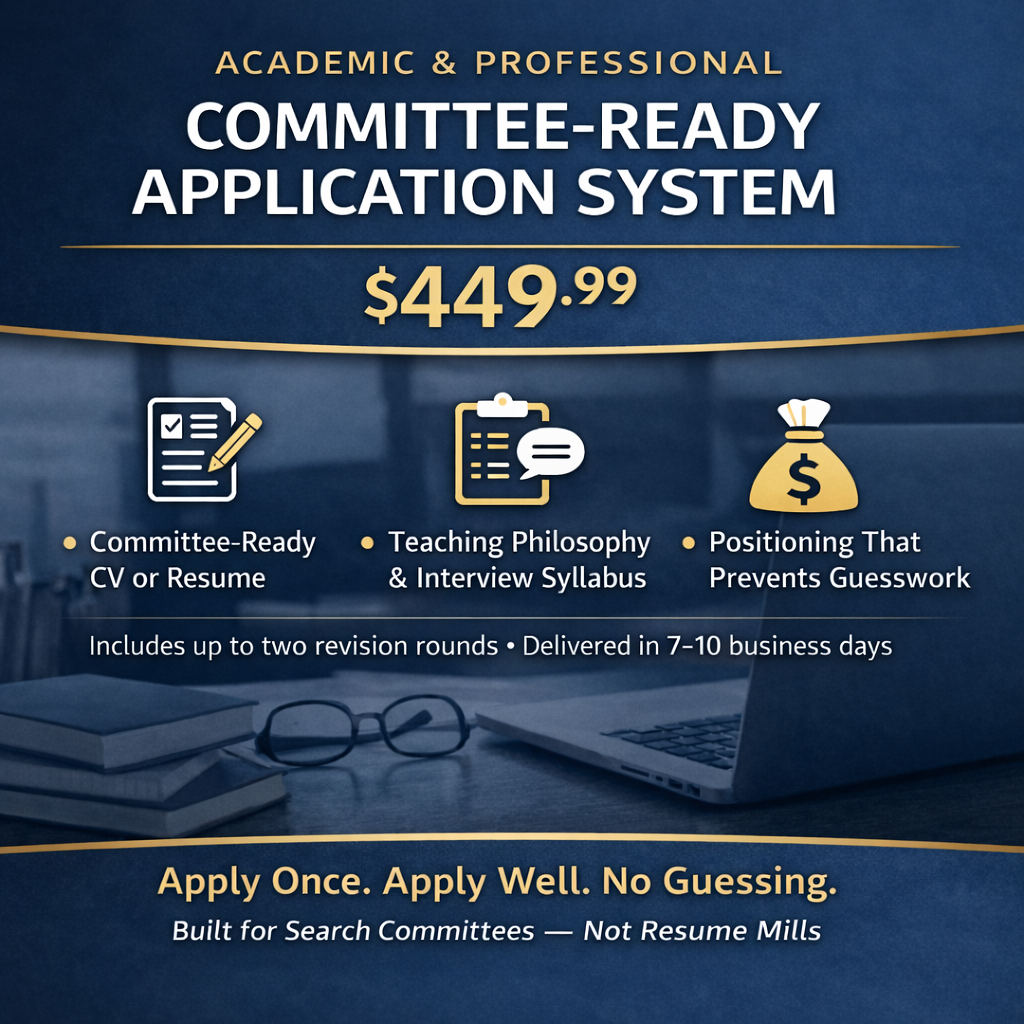 Committee-Ready Academic & Professional Application System: $449.99